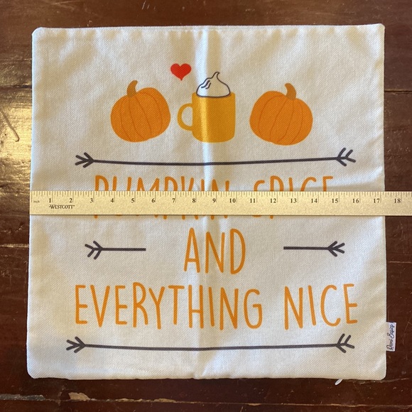 NWOT “Pumpkin Spice and Everything Nice” Pillow Cover - Picture 10 of 13